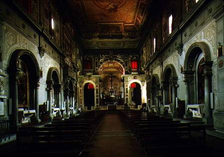 View of the interior looking towards the altar a Anonimo