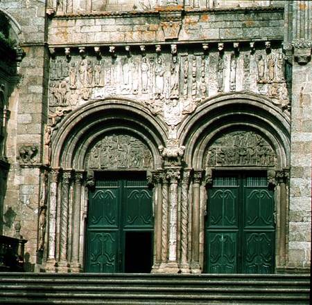 View of the south transept portal (Puerta de las Platerias) c.1100-04 (photo) (detail of 88963) a Anonimo
