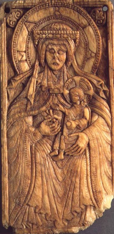 Virgin and Child, relief plaque,from Northern France a Anonimo