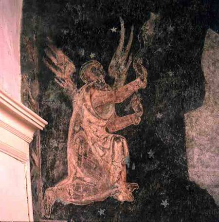 Wall painting depicting an angel a Anonimo