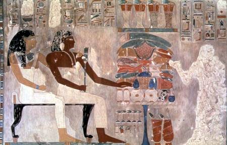 Wall painting from the tomb of Rekhmire, Thebes, depicting offerings to Rekhmire a Anonimo