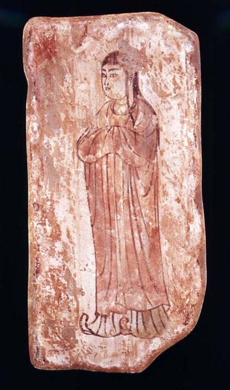 Woman with typically chinese features in Nestorian paintingAssyrian a Anonimo