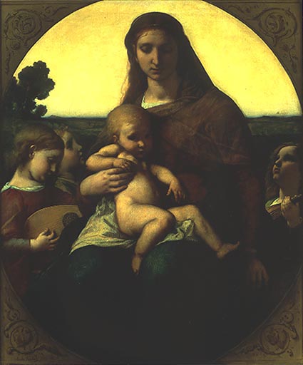 Maria mit dem Kinde zwischen musizierenden Engeln a Anselm Feuerbach
