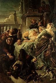 The death of the Pietro Aretino. a Anselm Feuerbach