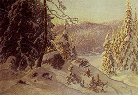 (a cold winter morning frosty vintermorgon) a Anselm Schultzberg