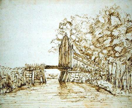 Small Bridge over Water and the Gate to the Estate a Anthonie van Borssom
