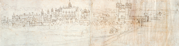 View of Hampton Court from the North, from 'The Panorama of London' a Anthonis van den Wyngaerde