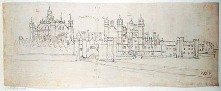 The Chapel and Gatehouse of Hampton Court, from 'The Panorama of London' a Anthonis van den Wyngaerde