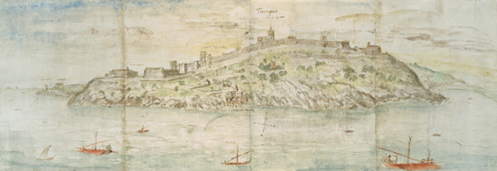 Panoramic View of Tarragona, Spain  and a Anthonis van den Wyngaerde