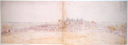 Richmond Palace from the North-west (pen and ink and w/c on paper) a Anthonis van den Wyngaerde