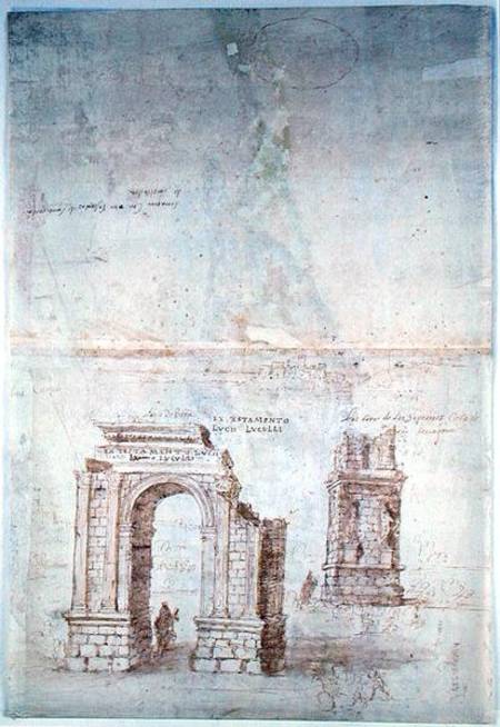 Sketches of Roman Ruins at Tarragona a Anthonis van den Wyngaerde