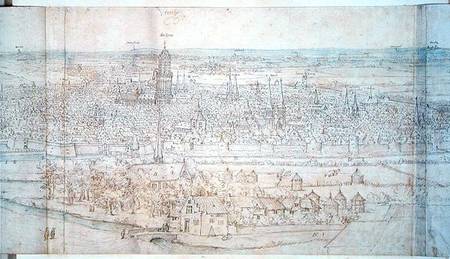 View of Utrecht (pen and ink and w/c on paper) a Anthonis van den Wyngaerde
