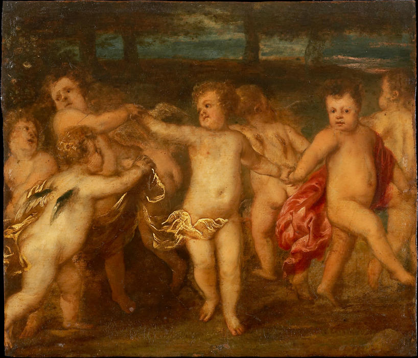 Putti Doing a Roundelay a Anthonis van Dyck