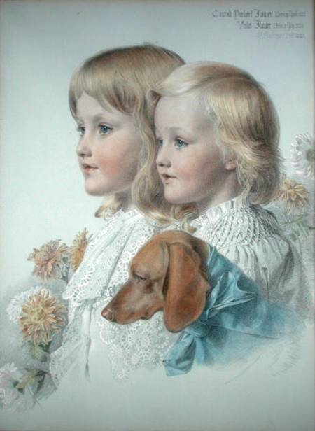Portrait of Conrad and Violet Flower a Anthony Frederick Augustus Sandys