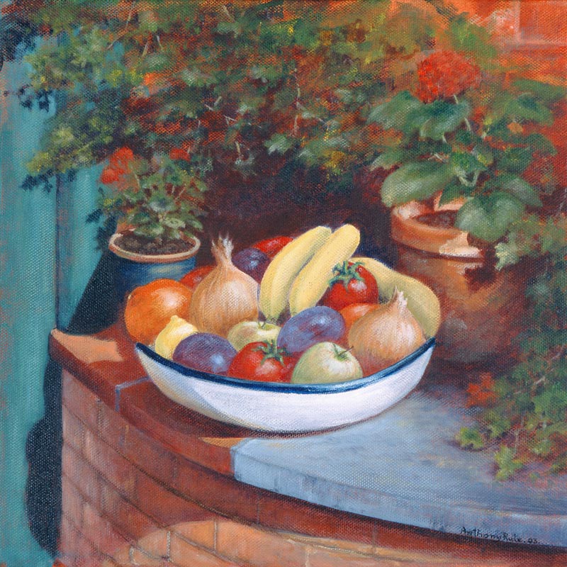 Fruit and Veg al Fresco, 2003 (acrylic)  a Anthony  Rule