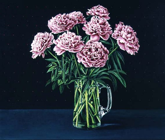 Flowers in a Glass Jug, 1983 (acrylic on board)  a Anthony  Southcombe