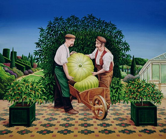 Gardeners, 1990 (acrylic on board)  a Anthony  Southcombe