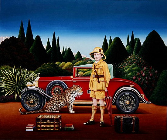 Red Rolls Royce, 1992 (acrylic on board)  a Anthony  Southcombe