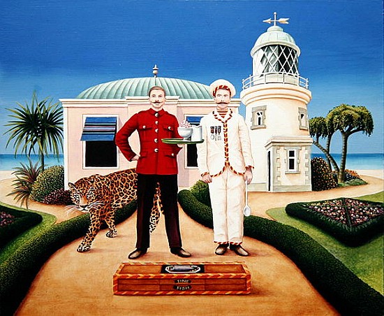 The Cook and Waiter, 1996 (acrylic on board)  a Anthony  Southcombe