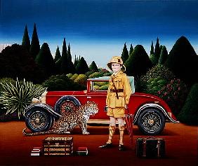 Red Rolls Royce, 1992 (acrylic on board) 