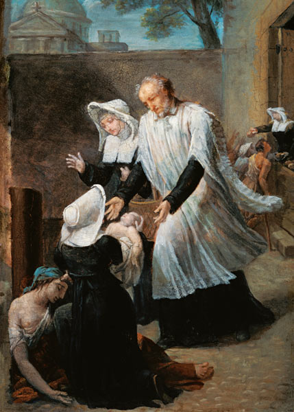 St. Vincent de Paul Helping the Plague-Ridden a Antoine Ansiaux