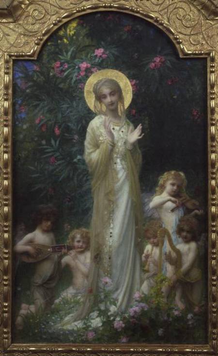 The Virgin in Paradise a Antoine Auguste Ernest Herbert or Hebert