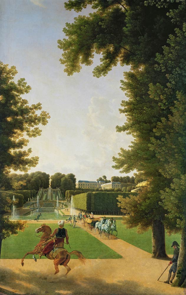 Promenade of Napoleon I (1769-1821) and Marie-Louise (1791-1847) a Antoine Bidauld