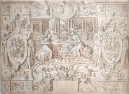 Tournament on the Occasion of the Marriage of Catherine de Medici (1519-89) and Henri II (1519-59) a Antoine Caron
