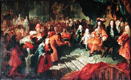 Louis XIV (1638-1715) receiving the Persian Ambassador Mohammed Reza Beg in the Galerie des Glaces a a Antoine Coypel