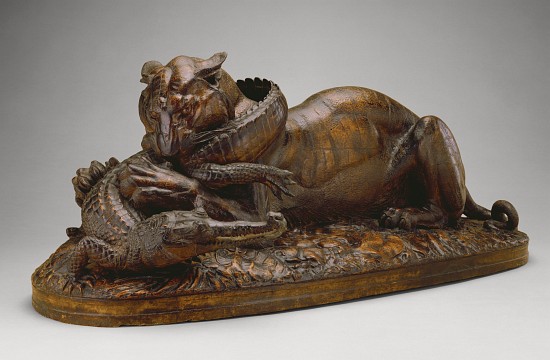 Tiger devouring a Gavial a Antoine Louis Barye