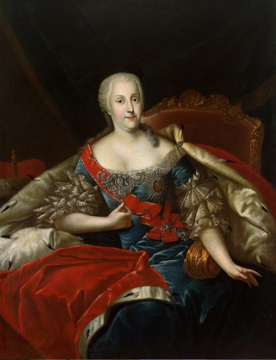 Portrait of Johanna-Elizabeth, Electress of Anhalt-Zerbst (1712-1760), Mother of Catherine II a Antoine Pesne