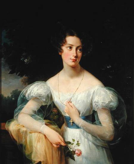Portrait of Hortense Ballu, future Madame Alphonse Jacob-Desmalter a Antoinette Cecile Hortense Lescot Haudebourt