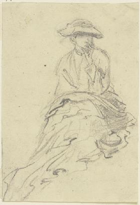 Sitting woman from the front