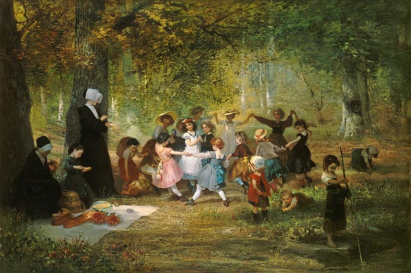 Playing children in the woods a Anton Dieffenbach
