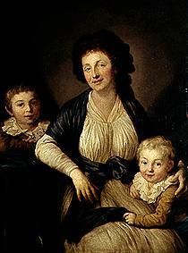 Portrait Christiane Schletter, born Demiani with her sons a Anton Graff