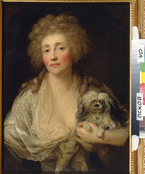 Portrait of Anna Oraczewska with the Dog a Anton Graff