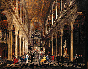 Interior view of the Jesuit church to Antwerp a Anton Günther Ghering