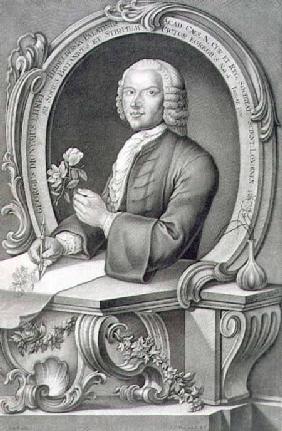 Portrait of Georg Dionysius Ehret (1710-70) engraved by Johann Jakob Haid (1704-67)