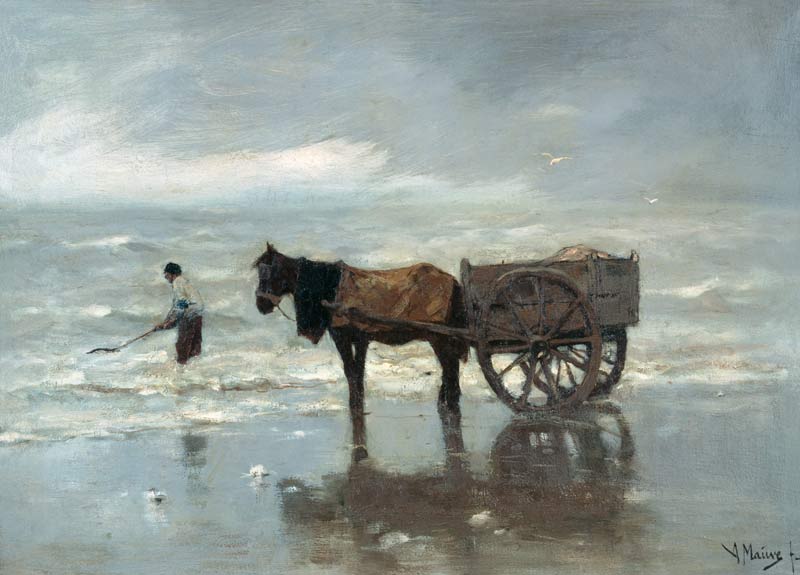 Pferdekarren am Strand (Tangsammeln) a Anton Mauve