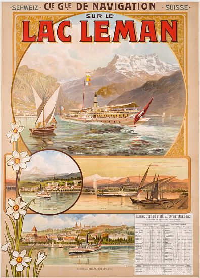 Poster advertising Lac Leman , Switzerland a Anton Reckziegel