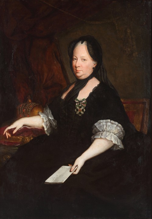 Portrait of Empress Maria Theresia of Austria (1717-1780) as a widow a Anton von Maron