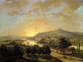 View of the Vistula and the hill of the blissful Bronislawa in Cracow a Antoni Lange