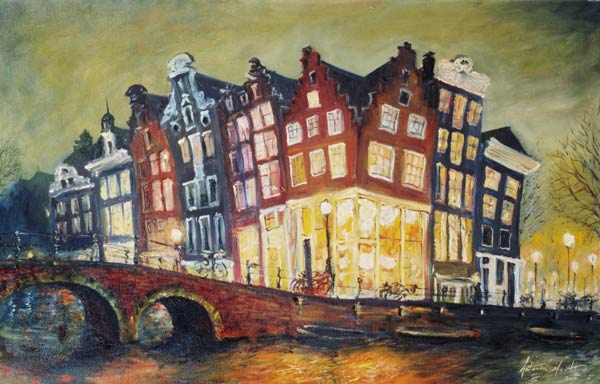 Bright Lights, Amsterdam, 2000 (oil on canvas)  a Antonia  Myatt