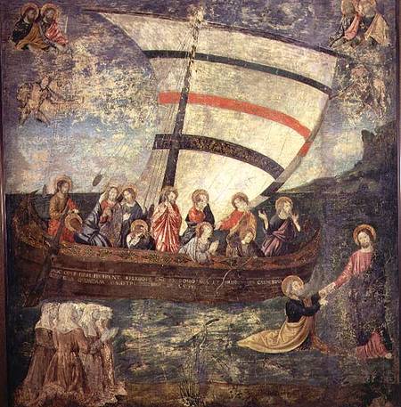Christ walking on the water, after the 'Navicella' by Giotto a Antoniazzo Romano