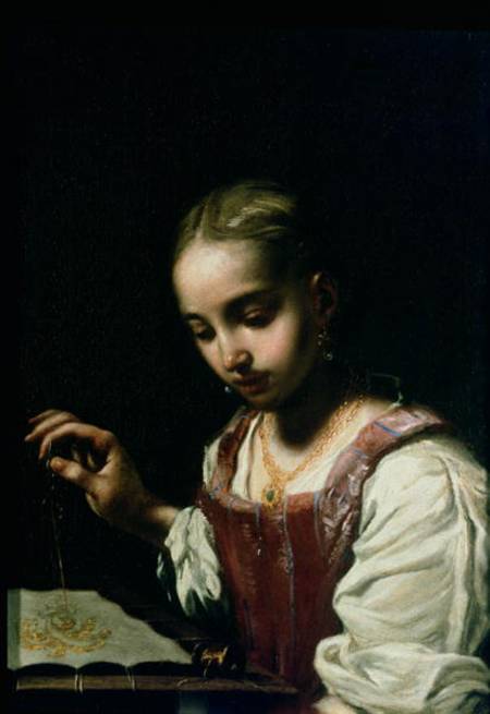 A Girl Sewing a Antonio Amorosi