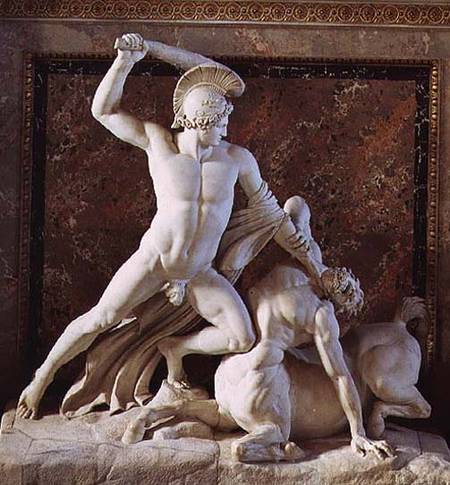 Theseus slaying a centaur, sculpture a Antonio  Canova