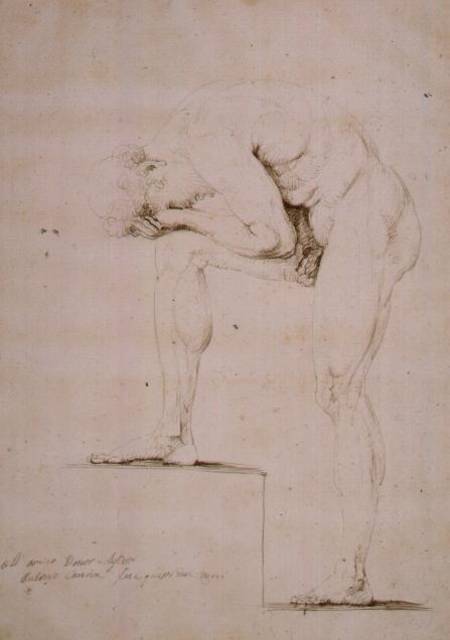 Male Nude Crying (pencil on paper) a Antonio Canova