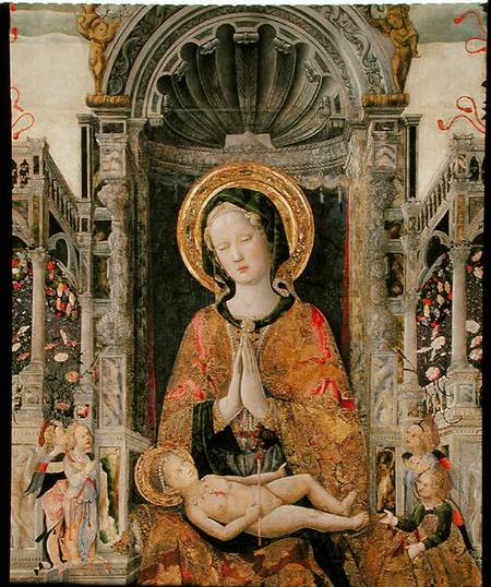 Virgin adoring the Child  (detail of 60664) a Antonio da Negroponte
