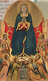 Himmelfahrt Mariae  umgeben von acht Engeln. a Antonio di Francesco