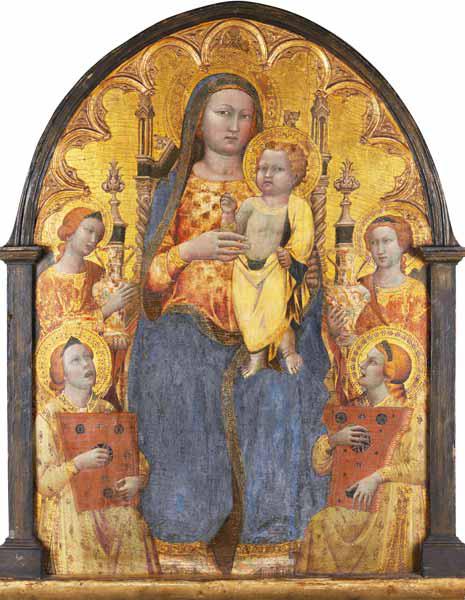 Thronende Madonna mit musizierenden Engeln